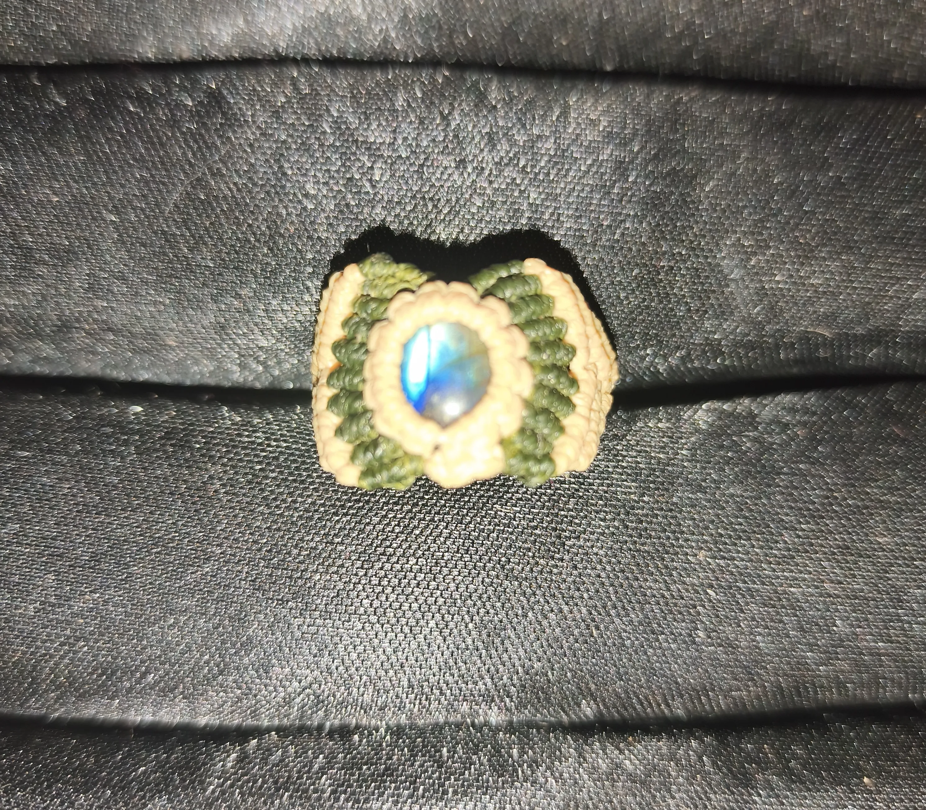 Anillo Macramé Labradorita